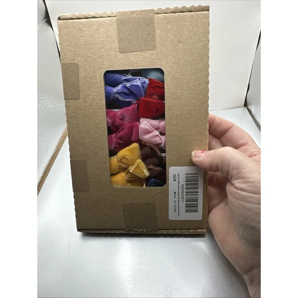Velvet Hair Bows Clips Lot 20 Girls 3 Inch Multicolor New